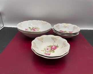 7 pieces - Vintage Gold Medal Owen Minerva bowls