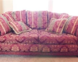 Burgundy Patterned Sofa