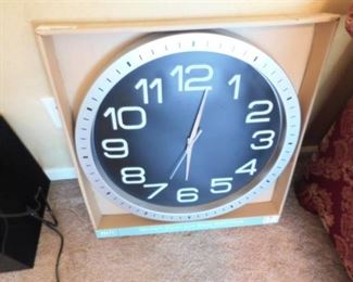Modern Silver & Black Wall Clock