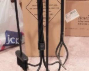 Iron Fireplace Tools w/Stand