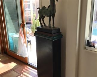 Chinese Bronze Horse on Column