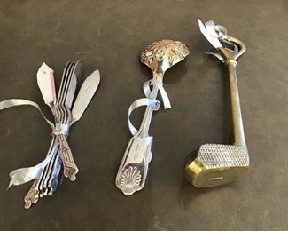 Serving Pieces & Brass Golfclub  Barware