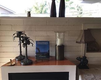 Palm Springs lst 1000 YEars, Palm Candle Holders,  Elephant Lamp with Silk Shade