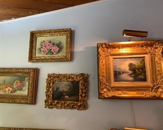 Antique gold gilt frames with original oils