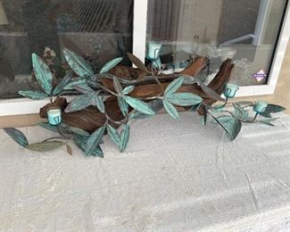 Carmel by the Sea:  Large Outdoor Metal/Wood Sculpture with tea lights