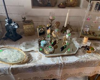 50's-60's Vanity Items, Art Deco Venetian Vanity Tray