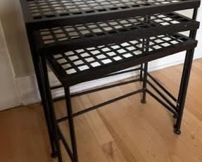 Indoor or outdoor metal nesting tables