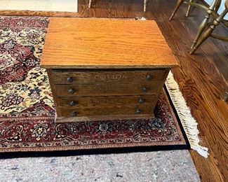 $160. Antique spool chest.  21.25 x 15.25 x 14.5"h.