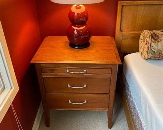 $240 for the pair.  One of a pair of nightstands or end tables.  25"w x 19"d x 27.5"h.  Lamps sold separately in person sale.