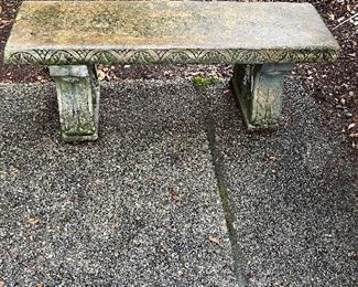 $220 Vintage  cement bench 48"w x 14.5" d x 17"h