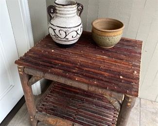 $80. Rustic twig  square end table.  26" x 22" x 25"h