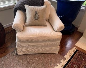 $160. Swivel barrel back chair