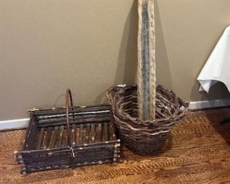 Beautiful baguette and Greek market baskets for in-person shopping only