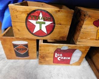 Painted advertising crates