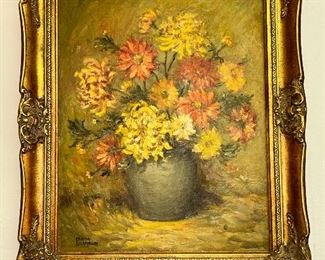 Vintage Original Oil Painting by Olivia Chamblin of Jackson, Mississippi. 