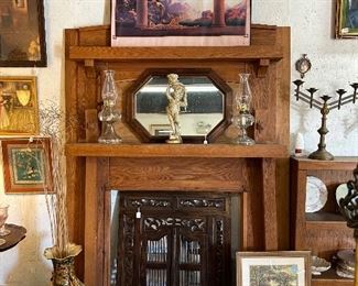 Antique Oak Mantle 