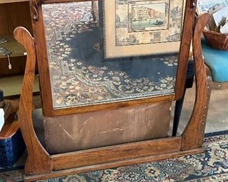 Antique Oak Dresser Mirror