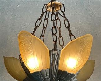Art Deco Slip Shade Chandelier