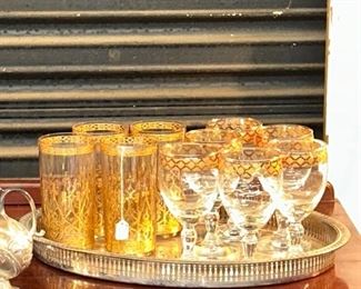 Gold Encrusted Vintage Glasses