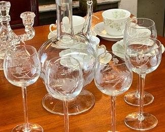 Etched Decanter Set