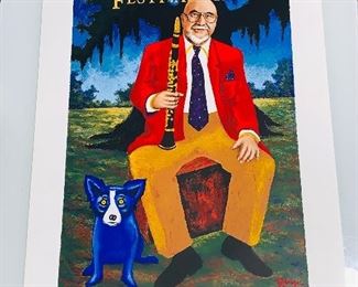 Signed Rodrigue Signed Remarque Jazz Festival Heritage Poster - Pete Fountain