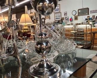 MCM Chrome Double Eyeball Lamp