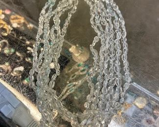 Multi strand Aquamarine Necklace 14k Clasp