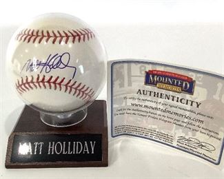 Matt Holliday Autographed Baseball
