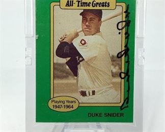 Autographed Duke Snider Baseball Card