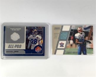 Marshall Faulk and Terrell Owens Stadium Club Jersey Cards by Topps