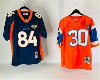 Two (2) NFL Authentic Mitchell and Ness Denver Broncos Throwback Jerseys