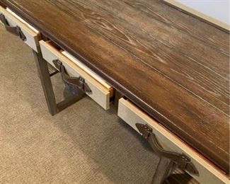 Beautiful Wood Leather Trim Desk. Solid Wood $165