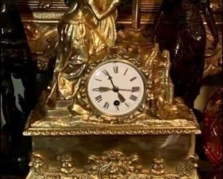 $300  Beautiful Huge Antique Bronze French Clock