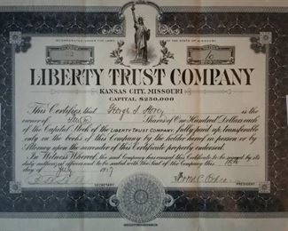 50+ Antique Stocks, & Antique Missouri Land Deeds 