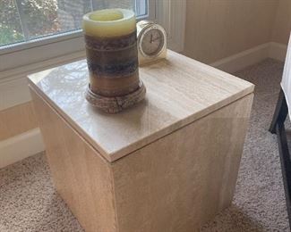 Travertine marble side table 