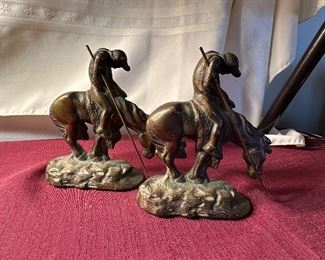 CAST METAL ‘END OF THE TRAIL’ BOOKENDS