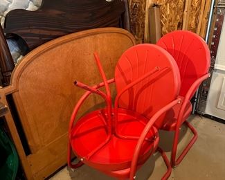 RED METAL CHAIRS