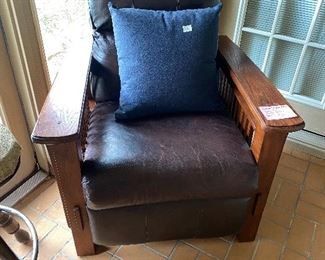 Mission Oak Leather recliner