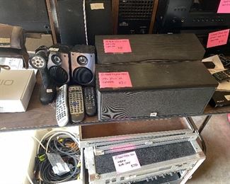 Lots of audio equipment, Denon, JBL, Infinity, Bose 301 Series Speaker set