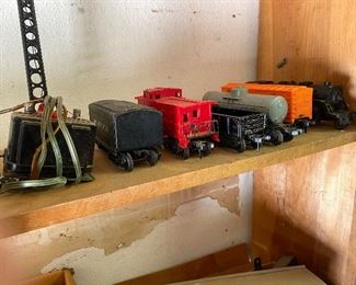 Lionel train cars and some truck and power source