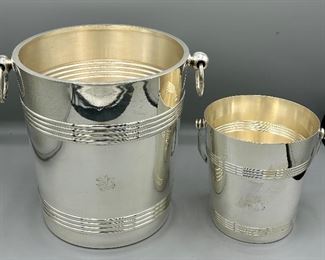 Christofle Champagne Bucket and Ice Bucket with Air France Logo