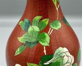 Vintage Cloisonné  Brass Vase 