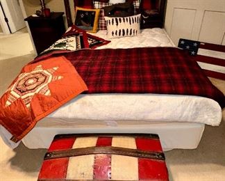 Full Mattress and Box Spring with Rustic Headboard  