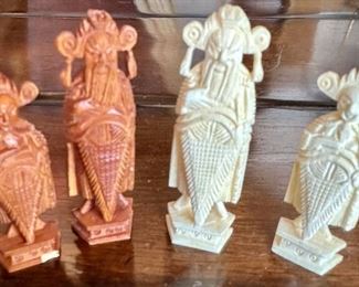 Complete Pre-War Japanese Chess Set in Bone