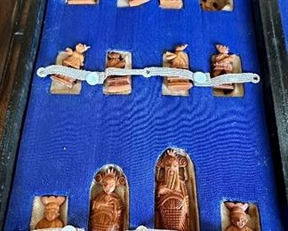 Complete Pre-War Japanese Chess Set in Bone
