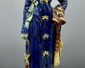 Ornate Porcelain 18th Century Figurines with Marble Stands 