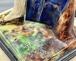 Ornate Porcelain 18th Century Figurines with Marble Stands 