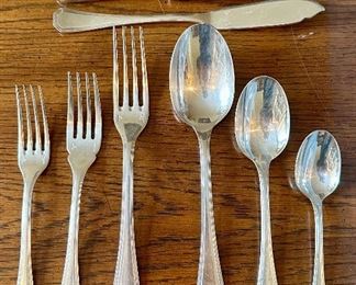 Vintage 1940's Set Christofle Air France Silverware.  Each Serving is 3 Knives, 3 Spoons and 3 Fork.  134 Total Pieces. 