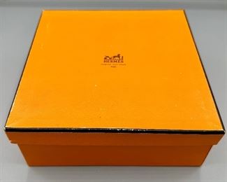 This is a Silver Hermes Equestrian Catchall Tray with Original Box. 