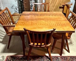 Cushman Dining Table with 4 Chairs.  Table has two internal leaves as shown.
